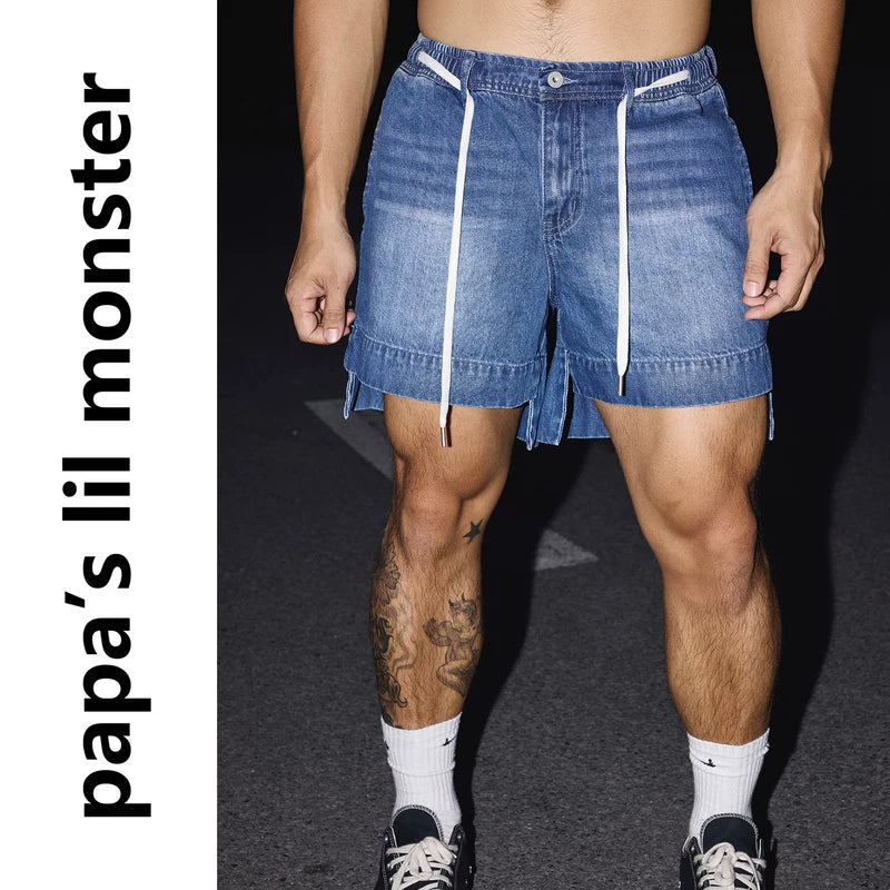 6078687285325,6078687285326,6078687285327, Denim Shorts with Slit Hem