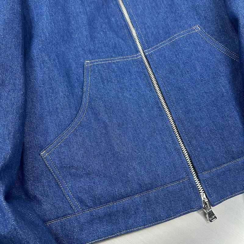 Denim Work Jacket with Shearling Collar 3