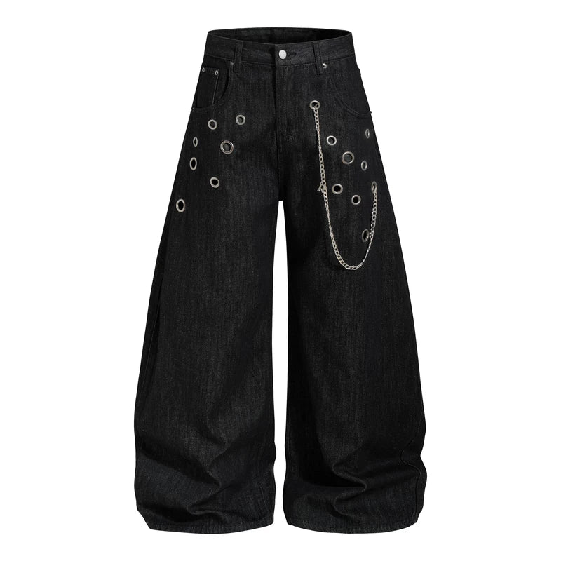 6242219151579,6242219151580,6242219151581,6242219151582,6242219151583, Detachable Chain Wide-Leg Pants