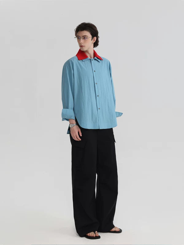 Detachable Double Collar Button-Down Shirt 2