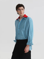 Detachable Double Collar Button-Down Shirt 3
