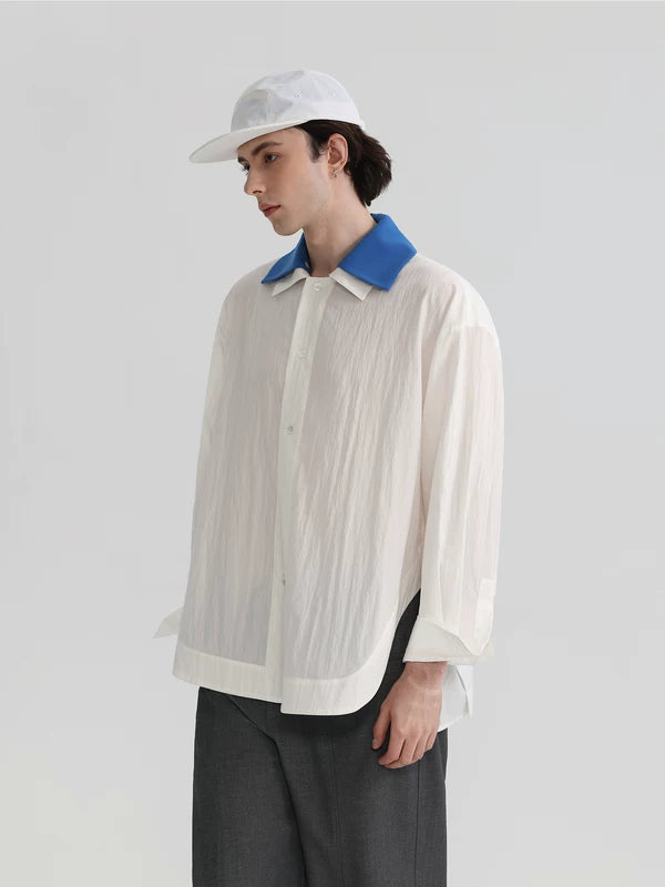 Detachable Double-Collar Long-Sleeve Shirt 3