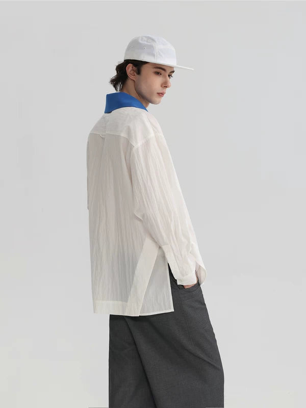 Detachable Double-Collar Long-Sleeve Shirt 5