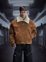 Detachable Faux Fur Collar Fleece Jacket 1