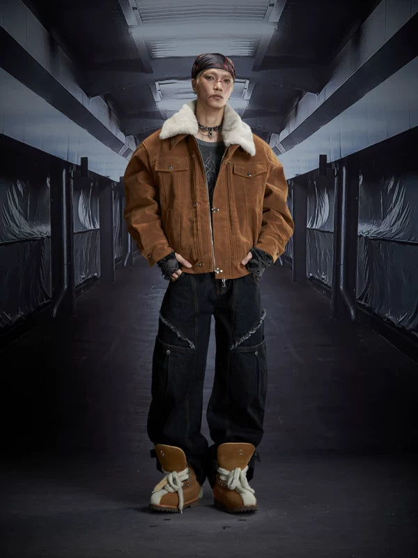 Detachable Faux Fur Collar Fleece Jacket 5