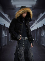 Detachable Hood Suede Stand Collar Jacket 2