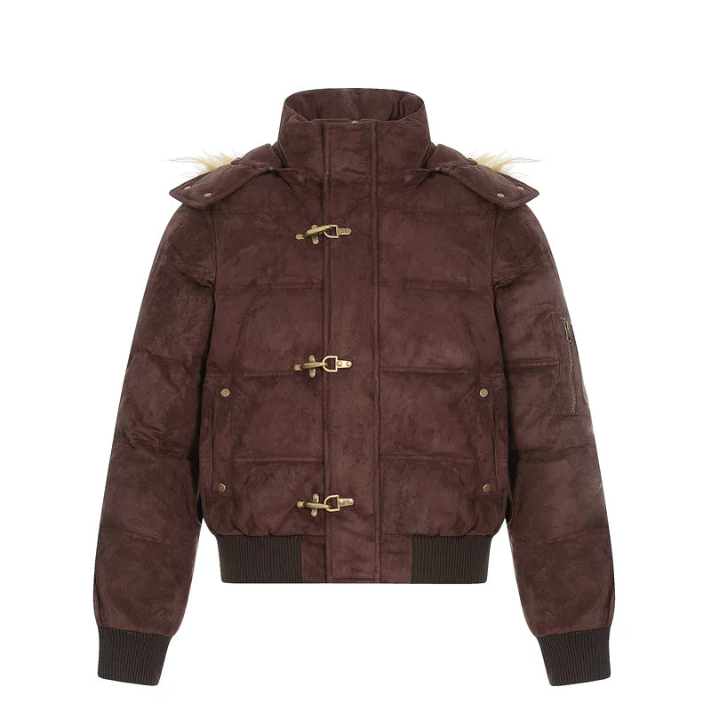 5987479472193,5987479472194,5987479472195, Detachable Hood Suede Stand Collar Jacket