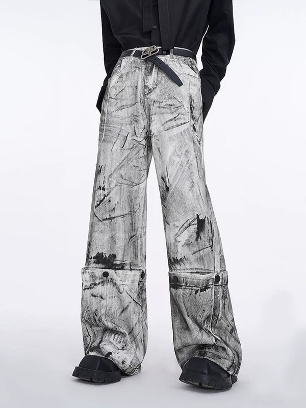 Detachable Wide-Leg Denim Pants 4