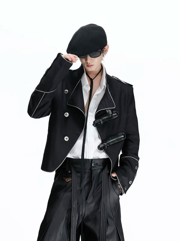 Diagonal Button-Down Short Jacket 2