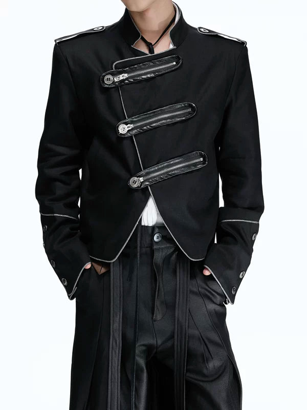 Diagonal Button-Down Short Jacket 5
