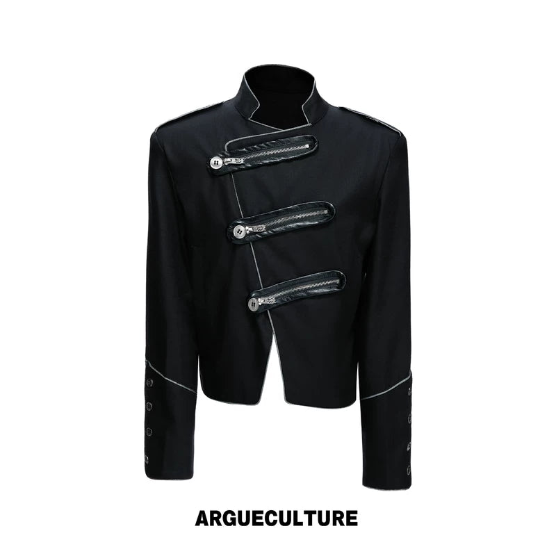 6286794638718,6286794638719,6286794638720, Diagonal Button-Down Short Jacket