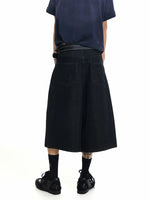 Diagonal Button Loose Wide-Leg Denim Pants 4