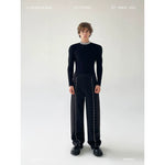 Diamond Embellished Straight Leg Casual Pants 1