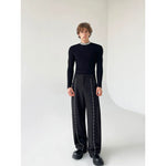Diamond Embellished Straight Leg Casual Pants 3