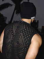 Diamond Pattern Knit Sleeveless Vest 4