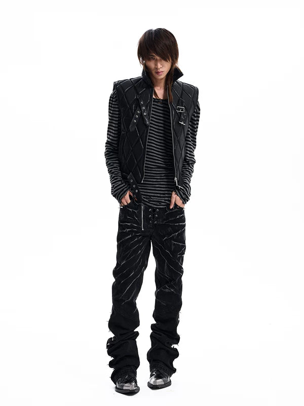 Diamond Pattern Quilted Buckle Vest 3