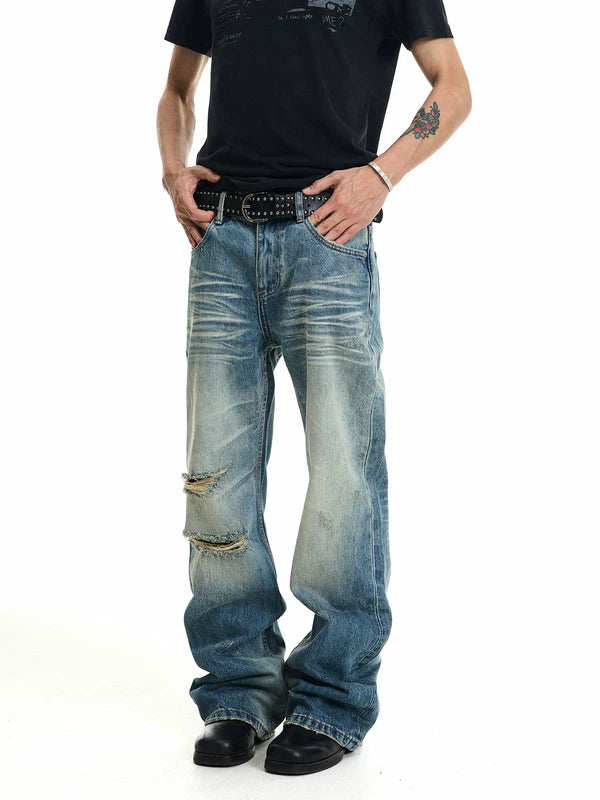Distressed Baggy Straight Leg Jeans 5