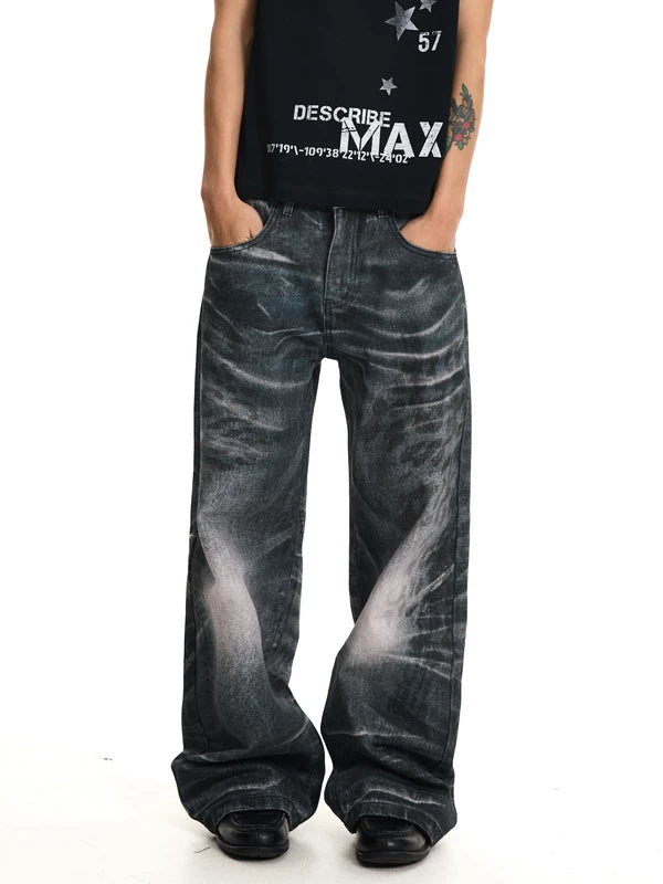 Distressed Baggy Wide-Leg Jeans 2