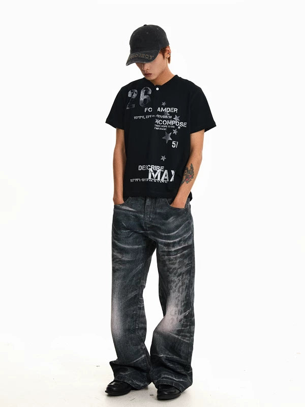 Distressed Baggy Wide-Leg Jeans 4