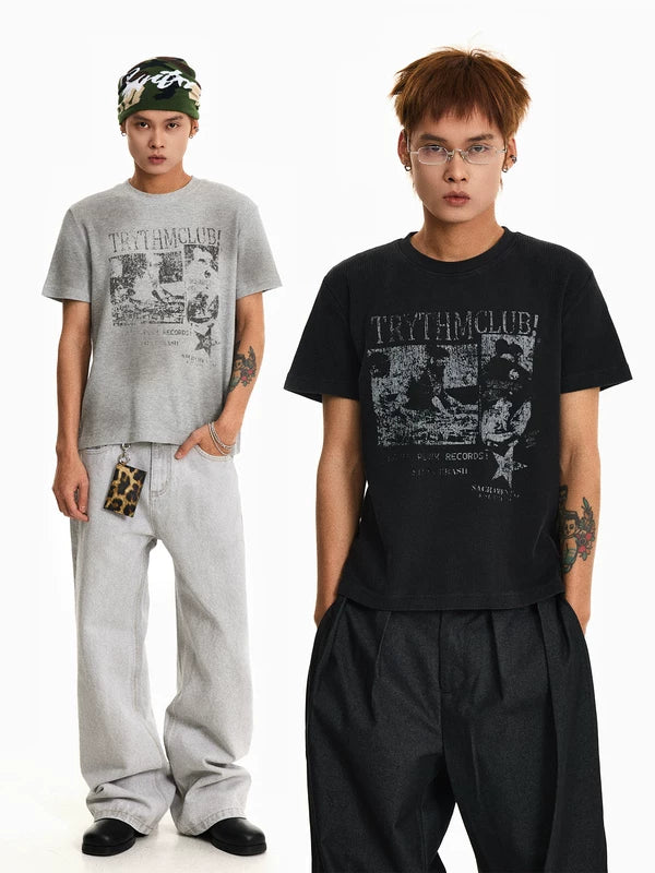 Distressed Boxy Knit T-Shirt 1