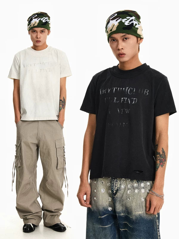 Distressed Boxy Short Sleeve T-Shirt 1