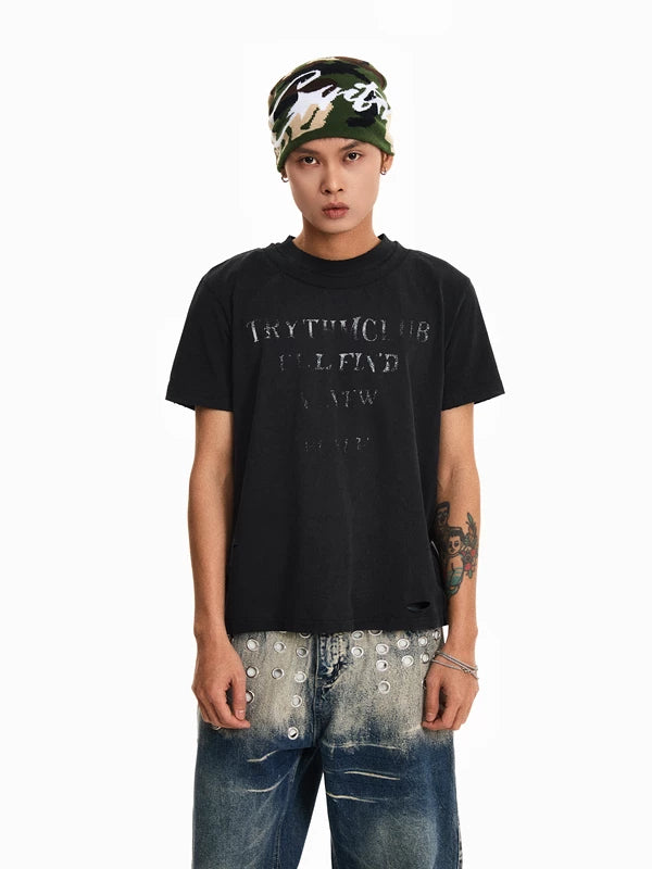 Distressed Boxy Short Sleeve T-Shirt 3