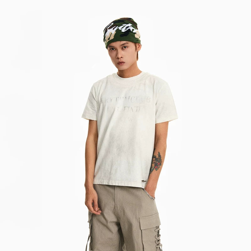 6206524403986,6206524403987,6206524403988,6206524403989, Distressed Boxy Short Sleeve T-Shirt