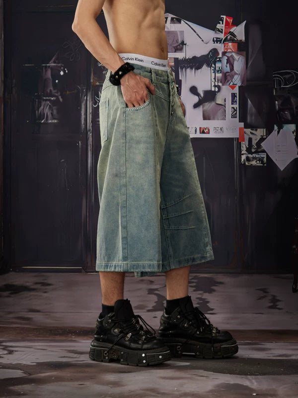Distressed Button Cropped Jeans 3