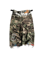 Distressed Camo Double-Layer Cargo Shorts 2