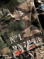 Distressed Camo Double-Layer Cargo Shorts 5