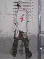 Distressed Camouflage Cargo Pants with 3D Pockets 5