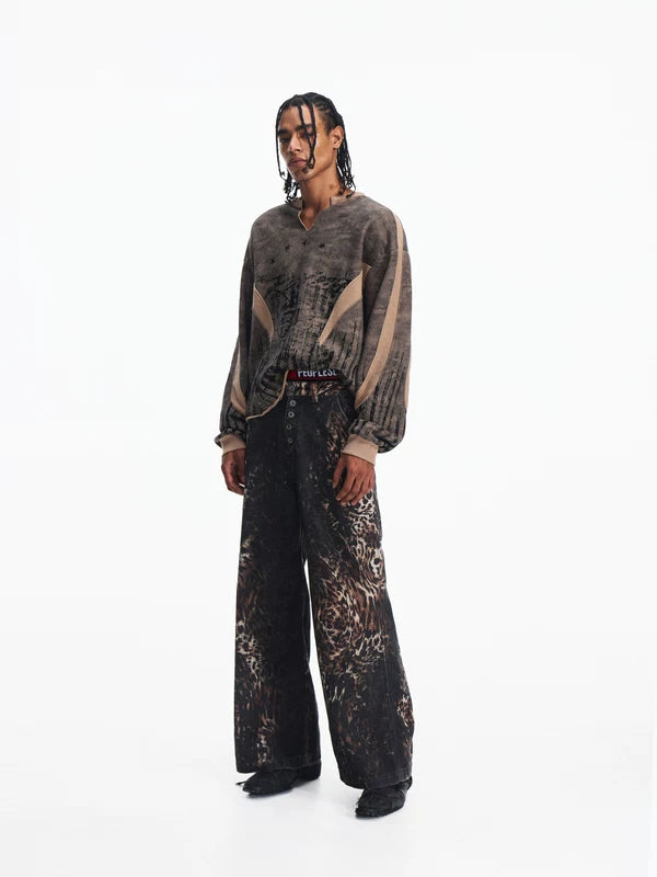 Distressed Camouflage Print Pullover Hoodie 5