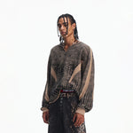 6146681383073,6146681383074,6146681383075, Distressed Camouflage Print Pullover Hoodie