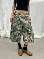 Distressed Camouflage Wide-Leg Cargo Pants 2