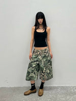 Distressed Camouflage Wide-Leg Cargo Pants 4