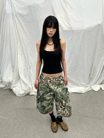 Distressed Camouflage Wide-Leg Cargo Pants 5
