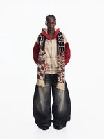 Distressed Colorblock Zip-Up Hoodie Cardigan 5