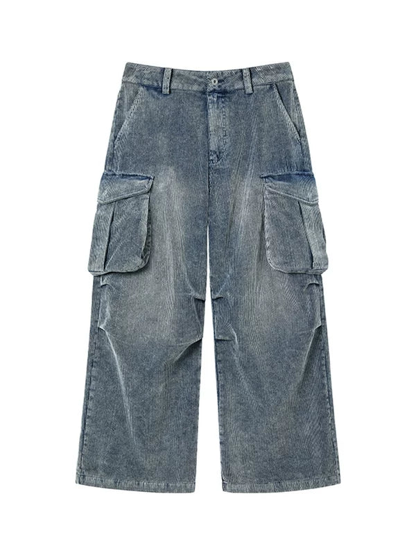 Distressed Corduroy Cargo Pants 1