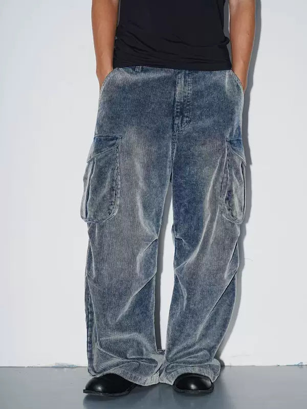 Distressed Corduroy Cargo Pants 4