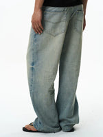 Distressed Cotton Loose Straight Leg Jeans 5