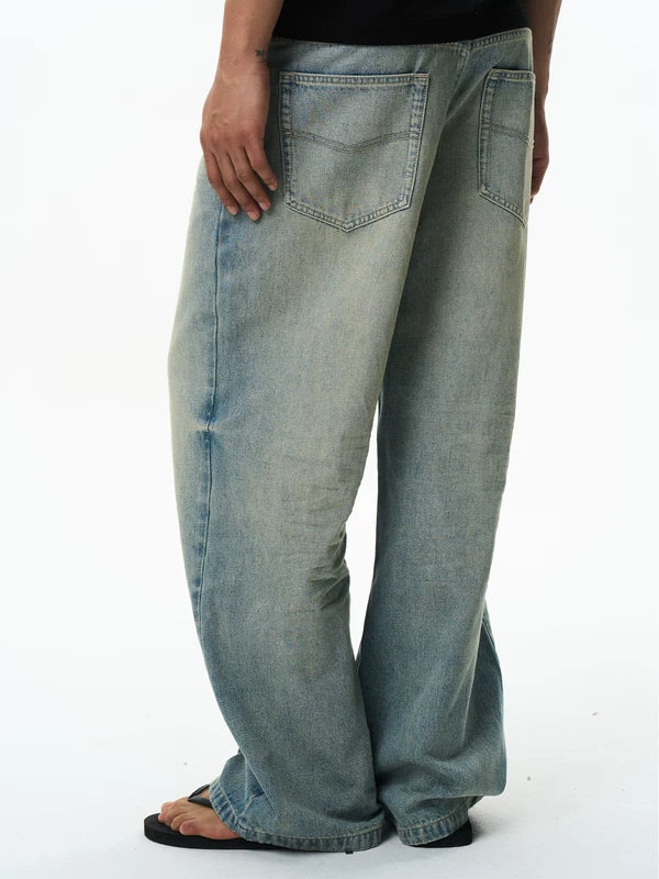 Distressed Cotton Loose Straight Leg Jeans 5