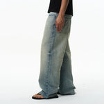 6252070110372,6252070110373,6252070110374,6252070110375, Distressed Cotton Loose Straight Leg Jeans