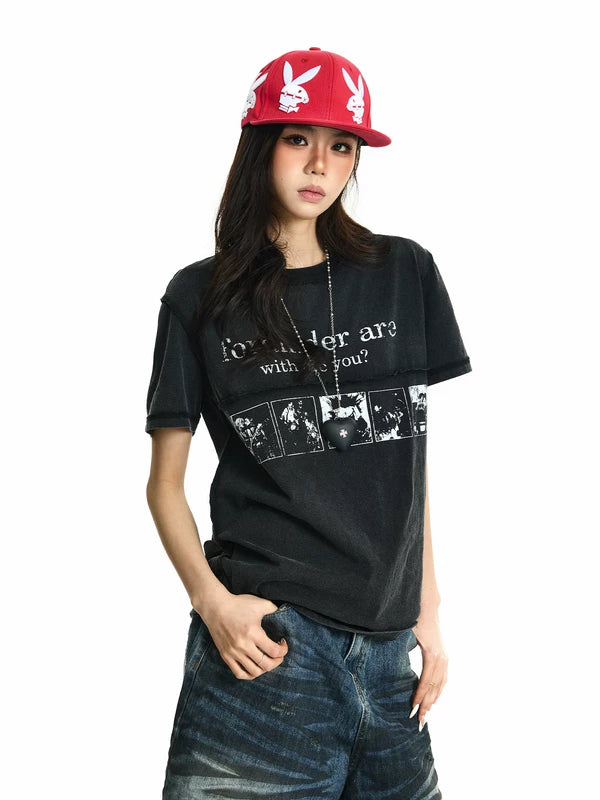 Distressed Cotton Punk Rock Graphic T-Shirt 2