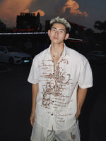 Distressed Cross Print Short Sleeve Shirt 1