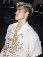 Distressed Cross Print Short Sleeve Shirt 4