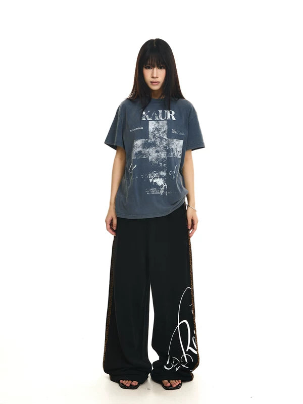 Distressed Cross Print T-Shirt 4