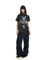 Distressed Cross Print T-Shirt 5