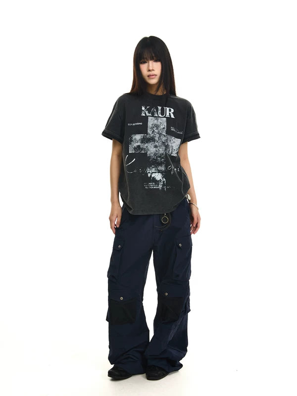 Distressed Cross Print T-Shirt 5