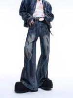 Distressed Deconstructed Flared Denim Pants 2