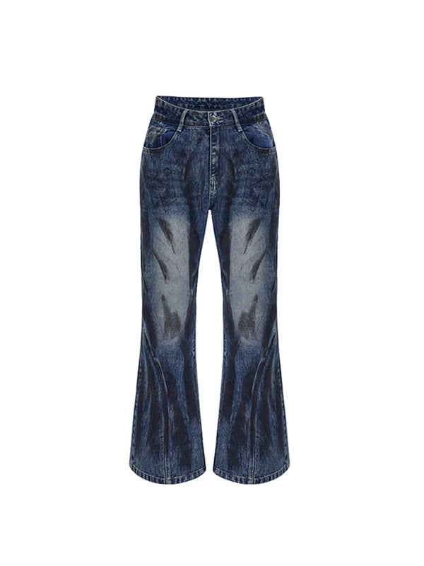 Distressed Deconstructed Flared Denim Pants 5